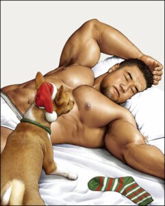 Rating: Questionable Score: 0 Tags: bed canid canine canis chihuahua christmas clothing domestic_dog duo e621 eyes_closed feral furniture holidays human jiraiya_(artist) low_res male mammal muscular simple_background sleeping toy_dog underwear white_background User: bunchy7s