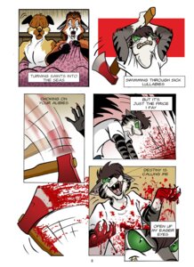 Rating: Questionable Score: 0 Tags: 2010 anthro axe blood bodily_fluids canid canine canis comic death domestic_cat domestic_dog e621 english_text felid feline felis female fox gore green_eyes hi_res killing lyrics male mammal melee_weapon mr._brightside roz_gibson stripes text the_killers violence weapon User: bunchy7s