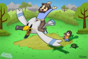 Rating: Safe Score: 0 Tags: :< :c :d ambiguous_gender arin_hanson asphyxiation avian bag beak beard bird blue-von brown_hair choking clothing cloud e621 english_text facial_hair feral flying frown game_grumps generation_3_pokemon group hair happy hat headgear headwear hug jon_jafari jontron male mountain nintendo open_mouth outside plant pokeball pokemon pokemon_(species) shrub sky smile standard_pokeball text tongue tree wings wingull zigzagoon User: bunchy7s