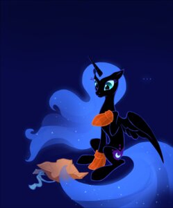 Rating: Safe Score: 0 Tags: black_body black_feathers blue_background blue_eyes bodily_fluids clothing cool_colors cutie_mark e621 ellipsis equid equine feathered_wings feathers female feral footwear friendship_is_magic frown gift glimmer hasbro horn legwear mammal my_little_pony mythological_creature mythological_equine mythology nightmare_moon_(mlp) packaging quadruped simple_background sitting socks solo speechless tail tears tomatocoup winged_unicorn wings User: bunchy7s