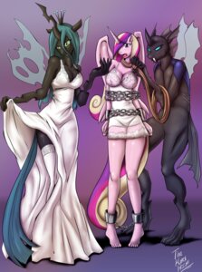 Rating: Questionable Score: 0 Tags: 2012 anthro anthrofied arthropod bdsm blue_hair bodily_fluids bondage bound breasts chain changeling_(mlp) clothing crying cuff_(restraint) dakuroihoshi dress e621 equid equine fangs feathered_wings feathers female friendship_is_magic green_eyes green_hair group hair hasbro hi_res hole_(anatomy) horn insect_wings legwear long_hair male mammal multicolored_hair my_little_pony mythological_creature mythological_equine mythology pink_body pink_feathers princess_cadance_(mlp) queen_chrysalis_(mlp) restraints rope shackles stockings tail tears teeth wedding_dress winged_unicorn wings User: bunchy7s