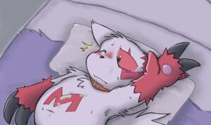 Rating: Explicit Score: 0 Tags: bed bodily_fluids claws collar cum e621 fur furniture generation_3_pokemon genital_fluids low_res male markings nintendo pillow pokemon pokemon_(species) red_markings solo wh white_body white_fur zangoose User: bunchy7s
