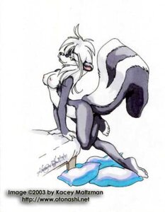 Rating: Questionable Score: 0 Tags: 2001 anthro bed breasts casual_nudity e621 female furniture hair kacey mammal mephitid nipples nude pillow pose skunk solo tail white_hair User: bunchy7s