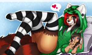 Rating: Safe Score: 0 Tags: 5:3 abstract_background ailurid anthro bed black_hair breasts brown_body brown_eyes brown_fur butt clothing creeper_hoodie e621 ear_piercing feet female fluffy fluffy_tail footwear fur furniture gauged_ear hair heart_symbol hoodie kammymau legwear long_socks lying mammal microsoft minecraft mojang multicolored_hair on_back piercing pillow plushie red_hair red_panda simple_background small_breasts smile socks solo stockings tail topwear xbox_game_studios User: bunchy7s
