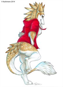 Rating: Questionable Score: 0 Tags: 2014 anthro bottomless breasts butt clothed clothing e621 feathers female kashmere looking_at_viewer mammal sergal side_boob skimpy solo tail User: bunchy7s