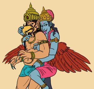 Rating: Explicit Score: 0 Tags: accipitrid accipitriform asian_mythology avian beak bird bulge claws clothed clothing deity deva duo e621 eagle ear_piercing feathered_wings feathers garuda_(deity) hindu_mythology hinduism humanoid_pointy_ears jewelry male male/male multi_limb mythology navel nipples piercing pointy_ears religion slightly_chubby tengu_(artist) tongue tongue_out vishnu wings User: bunchy7s