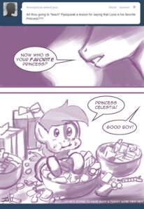 Rating: Safe Score: 0 Tags: ask_blog ask_princess_molestia candy comic dessert dialogue e621 earth_pony english_text equid equine eye_patch_(marking) facial_markings fan_character female feral food friendship_is_magic hasbro head_markings horse john_joseco male mammal markings monochrome my_little_pony patch_(marking) pipsqueak_(mlp) pony princess princess_celestia_(mlp) princess_molestia royalty text tumblr young young_feral User: bunchy7s