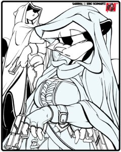 Rating: Safe Score: 0 Tags: 2003 anthro big_breasts black_and_white border breasts clothed clothing dual_wielding duo e621 female fingerless_gloves gloves gnaw half-closed_eyes handwear holding_object holding_weapon hood looking_at_viewer mammal mephitid monochrome narrowed_eyes sabrina_(sabrina_online) sabrina_online simple_background skunk striped_skunk weapon white_background white_border User: bunchy7s