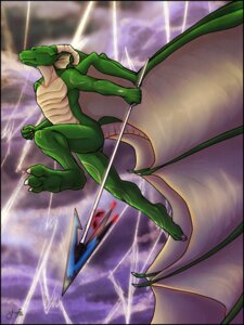 Rating: Safe Score: 0 Tags: 3:4 action_pose anthro dragon e621 electricity european_mythology feet hindpaw horn kaylii lance lightning male markings melee_weapon membrane_(anatomy) membranous_wings midair mythological_creature mythological_scalie mythology paws polearm pose scalie solo storm tail tribal weapon western_dragon wings zuflux User: bunchy7s