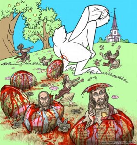 Rating: Explicit Score: 0 Tags: anthro birth blood bodily_fluids building butt church clothed clothing cross digital_media_(artwork) e621 easter easter_bunny egg gore grass group hatching_from_egg holidays human jesus_christ lagomorph leporid male mammal nude outside oviposition plant rabbit religion running sky tree unknown_artist what where_is_your_god_now why User: bunchy7s