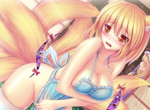 Rating: Questionable Score: 0 Tags: 2011 9_tails animal_humanoid apron apron_only big_breasts blonde_hair blush bodily_fluids breasts canid canid_humanoid canine canine_humanoid clothing door duo dutch_angle e621 embarrassed erect_nipples female folding_fan fox fox_humanoid hair hair_over_eyes hand_fan hat hat_ribbon headgear headwear holding_breast humanoid legwear long_hair mammal mammal_humanoid mostly_nude multi_tail nipples pupils ran_yakumo ribbons scissors short_hair slit_pupils smile tail tears thigh_highs touhou walzrj yellow_eyes yukari_yakumo User: bunchy7s
