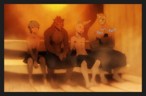 Rating: Questionable Score: 0 Tags: :< cellphone clothed clothing e621 electronics elf group holding_cellphone holding_object holding_phone holding_smartphone humanoid humanoid_pointy_ears kurokawasudou lagomorph leporid male mammal phone pointy_ears rabbit sauna smartphone topless twitter User: bunchy7s