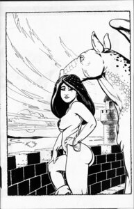 Rating: Questionable Score: 0 Tags: black_and_white breasts butt castle crenelations domestic_pet dragon duo e621 female feral hi_res human human_focus looking_at_viewer mammal medieval monochrome mythological_creature mythological_scalie mythology nipples not_furry_focus nude on_battlements outside richard_moore scalie User: bunchy7s