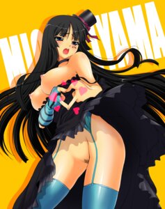 Rating: Explicit Score: 0 Tags: bangs bare_shoulders black_hair blue_eyes blunt_bangs breasts choker dress dress_pull face_paint facepaint female female_only fingerless_gloves garter_belt gloves hat heart heart_hands hime_cut human human_only k-on! kakogawa_tarou long_hair mini_top_hat mio_akiyama_(k-on!) moe_moe_kyun! nipples no_bra no_panties pointy_chin pubic_hair puffy_nipples rule34 solo striped thighhighs top_hat uncensored wind_lift yellow_background User: bunchy7s