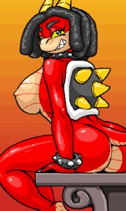 Rating: Questionable Score: 0 Tags: 3:5 anthro breasts butt e621 female horn koopa low_res mario_bros nintendo nipples non-mammal_breasts non-mammal_nipples nude red_body reptile scalie shell solo teeth unknown_artist User: bunchy7s