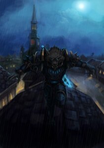 Rating: Safe Score: 0 Tags: absurd_res anthro armor blizzard_entertainment blue_eyes building canid charging church city city_background claws cloud.k cool_colors e621 fangs full_moon glowing glowing_eyes hi_res knight male mammal medieval_architecture melee_weapon moon night outside raining scenery solo sword teeth urban warcraft warrior weapon werecanid werecreature worgen User: bunchy7s