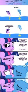 Rating: Safe Score: 0 Tags: absurd_res alternate_species bodily_fluids bottle comic container crying dialogue duo e621 english_text equid equine female female/female friendship_is_magic fur genie hair hasbro hi_res horn kissing mammal multicolored_hair my_little_pony mythological_creature mythological_equine mythology navitaserussirus purple_body purple_fur purple_hair sad simple_background tears text trixie_(mlp) tumblr twilight_sparkle_(mlp) two_tone_hair unicorn white_background User: bunchy7s