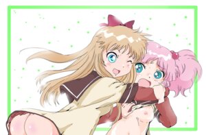 Rating: Explicit Score: 0 Tags: ass blonde_hair blue_eyes bow breast_grab breasts clothing female flat_chest hair_bobbles hair_ornament hairbow hug long_hair multiple_females multiple_girls nipples no_panties open_mouth pink_hair poniy rule34 school_uniform serafuku shirt_lift short_hair simple_background tied_hair toshinou_kyouko twintails wink yoshikawa_chinatsu yuri yuru_yuri User: bunchy7s