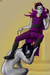 Rating: Questionable Score: 0 Tags: 2boys black_hair boot_licking boots bracelet clothing color equius_zahhak eridan_ampora fins gay glasses grey_skin homestuck horns long_hair male male_only moonshiner ms_paint_adventures naked nude pointy_ears purple_highlights rings rule34 short_hair source_request troll User: bunchy7s