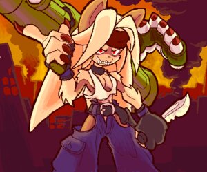 Rating: Safe Score: 0 Tags: 5_fingers 6:5 aliasing anthro belt biped blonde_hair breasts brown_body brown_fur claws clothing detailed_background digital_media_(artwork) domestic_cat e621 felid feline felis female fingerless_gloves fingers fur gloves gun hair handwear holding_gun holding_object holding_ranged_weapon holding_weapon knife long_hair looking_at_viewer mammal oekaki outside ranged_weapon red_eyes rocket rocket_launcher small_breasts smile smoke solo standing tan_body tan_fur toony unknown_artist valeth weapon User: bunchy7s