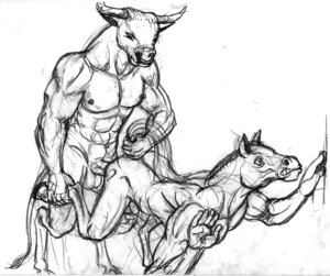 Rating: Explicit Score: 0 Tags: anthro anthro_on_anthro bovid bovine cattle duo e621 equid equine hooves horse interspecies male male/male mammal monochrome neverman sex tail User: bunchy7s