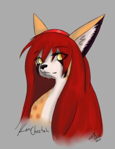 Rating: Safe Score: 0 Tags: 2010 anthro bust_portrait cheetah e621 felid feline female fur grey_background hair kami_cheetah_(aja_williams) kyuushi long_hair looking_at_viewer mammal no_pupils portrait red_hair simple_background snout solo spots white_body white_fur yellow_eyes User: bunchy7s