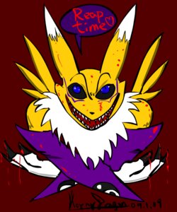 Rating: Questionable Score: 0 Tags: 5:6 ambiguous_gender anthro bandai_namco black_sclera blood bodily_fluids canid canine claws countershading digimon digimon_(species) e621 english_text fur heart_symbol hornydragon mammal multicolored_body multicolored_fur nightmare_fuel rape_face renamon solo soul_devouring_eyes teeth text two_tone_body two_tone_fur white_body white_fur yellow_body yellow_fur yin_yang User: bunchy7s Rating: Questionable Score: 0 Tags: 5:6 ambiguous_gender anthro bandai_namco black_sclera blood bodily_fluids canid canine claws countershading digimon digimon_(species) e621 english_text fur heart_symbol hornydragon mammal multicolored_body multicolored_fur nightmare_fuel rape_face renamon solo soul_devouring_eyes teeth text two_tone_body two_tone_fur white_body white_fur yellow_body yellow_fur yin_yang User: bunchy7s