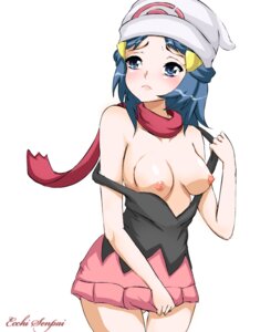 Rating: Explicit Score: 0 Tags: blue_hair blush color dawn_(pokemon) ecchisenpai female female_only game_freak human human_only nintendo nipples no_bra pokemon pokemon_dppt rule34 solo straight_hair white_background User: bunchy7s