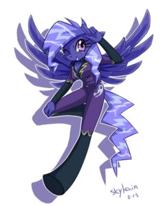 Rating: Safe Score: 0 Tags: 2013 4:5 anthro anthrofied blue_body blue_feathers blueball_blitz_(mlp) breasts clothing e621 equid equine feathered_wings feathers female friendship_is_magic hair hasbro looking_at_viewer mammal my_little_pony mythological_creature mythological_equine mythology pegasus purple_eyes purple_hair shadowbolts_(mlp) skykain solo suit tail wings User: bunchy7s