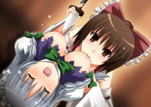 Rating: Explicit Score: 0 Tags: bow braid breast_sucking breasts brown_eyes brown_hair closed_eyes empty_eyes female female_only hairbow human knife long_hair multiple_females multiple_girls nipples no_visible_genitalia open_mouth reimu_hakurei rule34 sakuya_izayoi sazaki_hiyoru silver_hair tears throwing_knife torn_clothes touhou twin_braids weapon yuri User: bunchy7s
