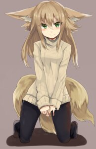 Rating: Safe Score: 0 Tags: animal_humanoid blonde_hair blush canid canid_humanoid canine canine_humanoid clothing e621 female fox fox_humanoid fox_tail green_eyes hair hi_res humanoid kneeling kokonoe_tsubaki konozawa legwear long_hair looking_at_viewer mammal mammal_humanoid multi_tail pantyhose ribbed_clothing ribbed_sweater simple_background smile solo sweater tail topwear turtleneck User: bunchy7s