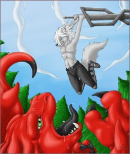 Rating: Questionable Score: 0 Tags: 2010 action_pose aethian ambiguous_gender anthro canid canine canis clothed clothing dragon drena duo e621 fight forceswerwolf huge_sword jumping male mammal melee_weapon mythological_creature mythological_scalie mythology pose scalie size_difference sword tail topless weapon wolf User: bunchy7s