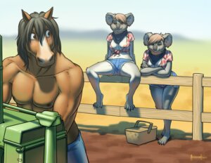 Rating: Questionable Score: 0 Tags: 2011 against_fence against_surface annabelle_ryan anthro areola basket bottomwear breasts brown_eyes clothed clothing container denim denim_bottomwear denim_clothing denim_shorts digital_media_(artwork) e621 equid equine farm farmer female fence front-tie_top group henry_waters horse isabella_ryan koala leaning male mammal marsupial meesh muscular muscular_male nipple_slip nipples on_fence pants pecs seductive shorts sibling_(lore) sister_(lore) sisters_(lore) sitting skimpy spread_legs spreading standing topless trio twins_(lore) vombatiform User: bunchy7s
