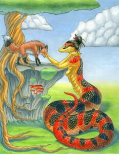 Rating: Safe Score: 0 Tags: akamata anthro apode breasts canid canine caressing casual_nudity cloud draconcopode duo e621 female feral fox katie_hofgard legless mammal naga non-mammal_breasts nude outside reptile scalie serpentine size_difference sky snake tail User: bunchy7s
