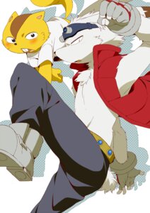 Rating: Safe Score: 0 Tags: anthro belt black_eyes blush bottomwear ciurid clothing digital_media_(artwork) duo e621 eyewear footwear fur gloves goggles handwear king_kazma konbu lagomorph leporid looking_at_viewer male mammal open_mouth pants polly_possum rabbit rodent sciurid shirt shoes simple_background summer_wars tail topwear tree_squirrel vest white_body white_fur yellow_body yellow_fur User: bunchy7s
