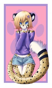 Rating: Safe Score: 0 Tags: ambiguous_gender anthro biped blue_eyes border bottomwear brown_hair cheetah clothing denim denim_clothing e621 felid feline hair hi_res mammal shorts solo standing tail unicornblue white_border User: bunchy7s