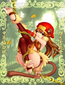 Rating: Safe Score: 0 Tags: 5_toes alternate_species animal_humanoid armwear art_nouveau bare_shoulders barefoot brown_eyes brown_hair clothing crossgender e621 elbow_gloves feet female gloves hair handwear haplorhine humanoid humanoid_feet humanoidized journey_to_the_west kiazee legwear looking_at_viewer mammal monkey one_eye_closed plant plantigrade primate raised_leg smile soles solo sun_wukong thigh_highs toes vines wink User: bunchy7s
