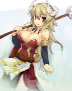Rating: Questionable Score: 0 Tags: 2010 anshinmama big_breasts breasts cleavage clothed clothing digital_media_(artwork) e621 female horn humanoid pitchfork purple_eyes soft_focus solo tools warrior User: bunchy7s