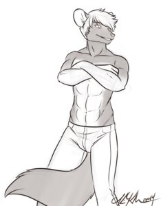 Rating: Safe Score: 0 Tags: abs african_wild_dog anthro athletic biped bottomwear canid canine cashen clothed clothing denim denim_bottomwear denim_clothing e621 fur hi_res jeans kathy-lu male mammal monochrome muscular muscular_anthro pants pose solo standing topless User: bunchy7s