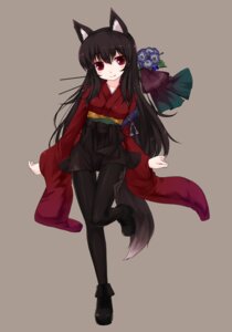 Rating: Safe Score: 0 Tags: animal_humanoid asian_clothing black_hair blush brown_hair canid canine clothing e621 east_asian_clothing fangs female grey_background hair hi_res humanoid japanese_clothing kimono kt2 legwear long_hair looking_at_viewer mammal pantyhose red_eyes simple_background smile solo tail teeth User: bunchy7s