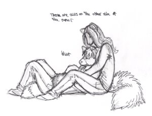 Rating: Safe Score: 0 Tags: anthro biped black_and_white clothed clothed_anthro clothed_female clothed_male clothing cuddling duo e621 english_text female female_anthro handwritten_text low_res male male_anthro monochrome rydian simple_background sketch tail text unknown_artist white_background User: bunchy7s