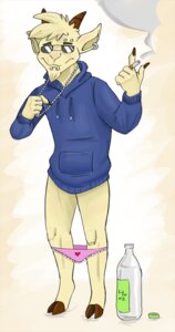 Rating: Questionable Score: 0 Tags: alcohol anthro beverage bottle bovid caprine cigarette clothing cloven_hooves container e621 eyewear facial_piercing food goat heart_clothing heart_panties heart_symbol heart_underwear hi_res hoodie hooves horn jewelry lip_piercing male mammal panties piercing pink_clothing pink_panties pink_underwear simple_background smoke snakebite_piercing solo tobacco topwear trollingas underwear white_background User: bunchy7s