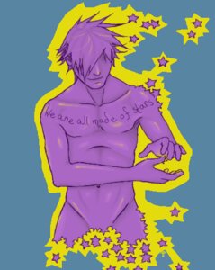 Rating: Safe Score: 0 Tags: digital_media_(artwork) e621 english_text grandfathered_content hair human human_only low_res male male_human mammal navel not_furry nude oekaki psychedelic purple_body purple_hair purple_skin simple_background smile solo text unknown_artist User: bunchy7s