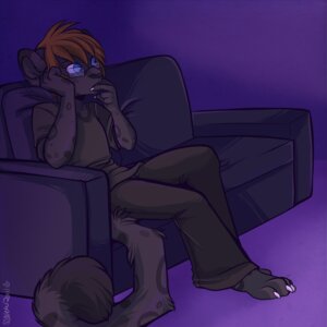 Rating: Safe Score: 0 Tags: 1:1 2011 4_toes 5_fingers anthro barefoot biped black_nose blue_eyes bottomwear brown_hair claws clothed clothing dipstick_tail e621 eyewear feet felid fingers fully_clothed furniture glasses hair leopard male mammal markings melanistic minettefraise multicolored_tail open_mouth pantherine pants shirt short_hair sofa solo spots t-shirt tail tail_markings toes topwear User: bunchy7s