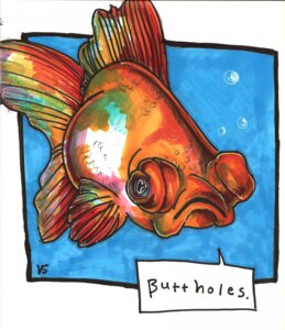 Rating: Safe Score: 0 Tags: 2013 ambiguous_gender aquatic border bubble cyprinid cypriniform dialogue e621 english_text fin fish frown goldfish gyr633 hi_res marker_(artwork) profanity scales solo text traditional_media_(artwork) water User: bunchy7s
