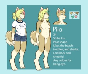 Rating: Questionable Score: 0 Tags: anthro blonde_hair breasts brown_body brown_fur canid canine canis clothed clothing digitigrade domestic_dog e621 english_text female freckles fur hair mammal meme mini_milk model_sheet nude off/on piia piia_(character) shiba_inu solo spitz text User: bunchy7s