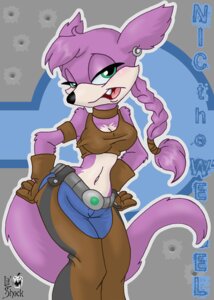 Rating: Safe Score: 0 Tags: anthro archie_comics belt bottomwear breasts cleavage clothed clothing e621 ear_piercing fangs female gloves green_eyes hair half-closed_eyes hands_on_hips handwear lil'_shock mammal midriff mustelid musteline narrowed_eyes navel nicolette_the_weasel open_mouth pants piercing ponytail pose purple_body sega solo sonic_the_hedgehog_(archie) sonic_the_hedgehog_(comics) sonic_the_hedgehog_(series) tail teeth true_musteline weasel User: bunchy7s
