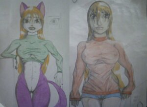 Rating: Explicit Score: 0 Tags: anthro domestic_cat e621 felid feline felis female fur genitals grandfathered_content hair mammal orange_hair solo tail traditional_media_(artwork) vulva white_body white_fur wolfthank User: bunchy7s