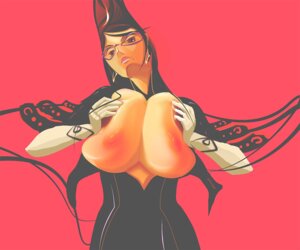 Rating: Explicit Score: 0 Tags: 1girls bayonetta bayonetta_(character) bodysuit breast_squeeze breasts cleavage_cutout earrings female glasses gloves hair_bun highres huge_breasts jewelry mole nipples rule34 sega simple_background skillustrate solo User: bunchy7s