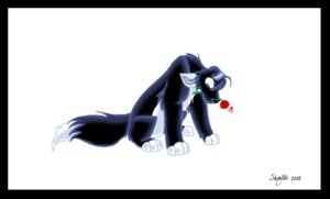 Rating: Safe Score: 0 Tags: 2002 black_body black_border black_fur black_nose border canid canine canis dipstick_tail e621 eyes_closed feet female feral flower fur holding_flower holding_object mammal markings mouth_hold multicolored_tail nude plant rose_(flower) sad shayde_(artist) simple_background sitting solo tail tail_markings toeless_(marking) toony white_background white_body white_fur wolf User: bunchy7s